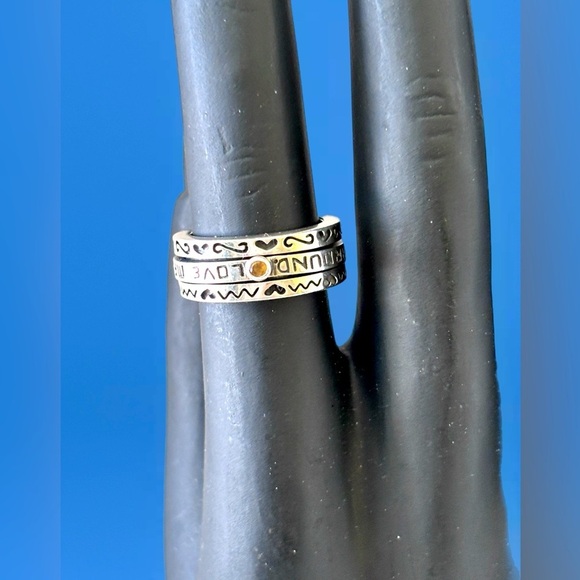 Brighton Sterling silver garnet spinner Love Makes World Go Round Ring Size 5 - Picture 1 of 6